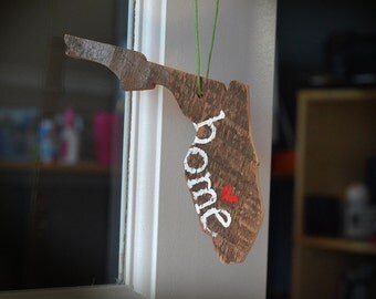 Rustic Florida Ornament- Custom Florida Ornament - Handmade Wood Ornament - Unique Florida Ornament - Christmas Ornament - Christmas Florida