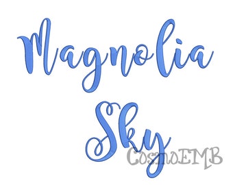 4 Size Magnolia Sky font Embroidery Design Machine Embroidery - Digital INSTANT DOWNLOAD