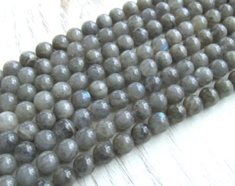 6mm Labradorite beads, full strand, labradorite gemstone, gray gemstone beads, labradorite beads, US seller, bracelet beads, mala beads