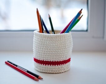 Knit basket, Knit Organizer, Rope crochet basket, Crochet storage basket, Baby storage, Nursery storage, Kids room basket, Bathroom basket
