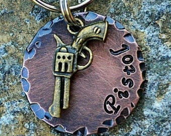 Pet Accessories - Dog Tags - Pet ID - Cat Tag - Collar Tag - Pets - Pet Tag - Metal ID - Custom ID Tag - Personalized Pet Tag - Pistol