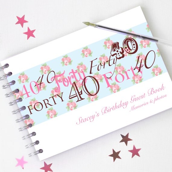 Personalised 40th Birthday Guest Book