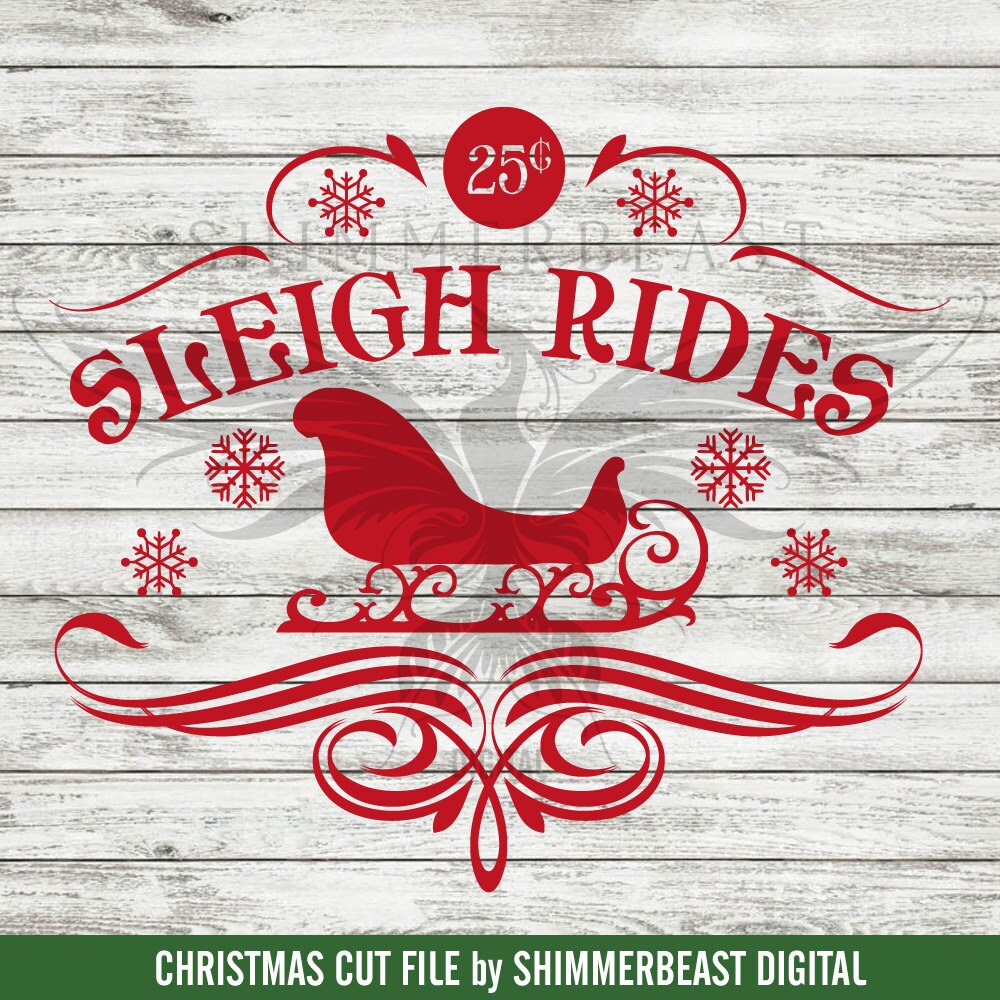 Download Christmas SVG Cut File | Sleigh Rides 25 cents svg | Vintage Christmas svg | Christmas SVG ...