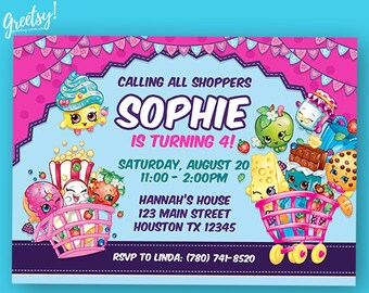 Shopkins Invitation, Shopkins Birthday, Shopkins Party, Shopkins Invites, Shopkins Printables, Shopkins Invite, Shopkins Printable Card