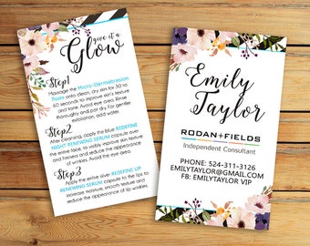 Rodan and Fields Mini Facial Card - R+F Business card - Rodan + Fields - Personalized Business Card - Digital , Printable