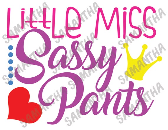 Little Miss Sassy Pants Cameo Cricut Cut File Svg Dxf