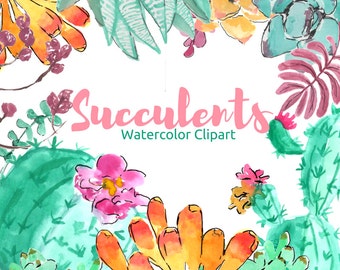 Succulents Clip Art - Watercolor Clip Art - Floral Clip Art - Watercolor Clip Art - Flower Clip Art - Clip Art Drawing