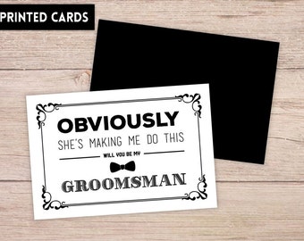 Will You Be My Groomsman Card, Will You be My Groomsman, Will You Be My , groomsman Card, obviously