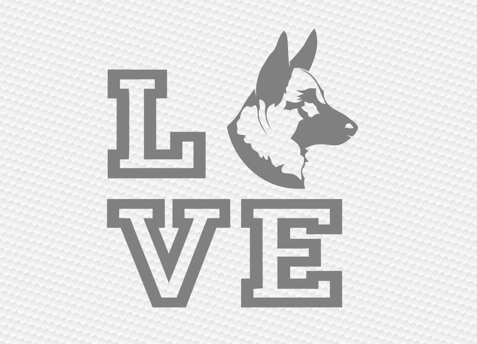 Download Love German Shepherd dog SVG Clipart Cut Files Silhouette