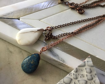 Midnight Blue Teardrop Necklace