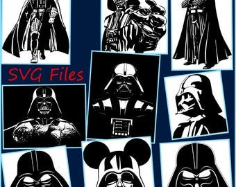 Darth Vader SVG Files - Silhouettes of Darth Vader - Darth Vader SVG PNG Jpeg - designs for cricut and silhouette machines