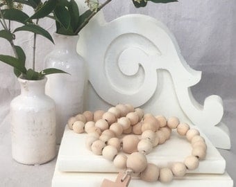 Decorative Raw Wooden Bead Rosary-FREE SHIPPING