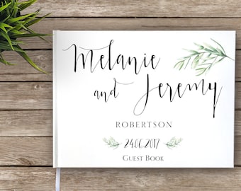 Floral Boho Wedding Guest Book, Garden Wedding Guestbook, Custom Guest Book, Personalized Guest Book