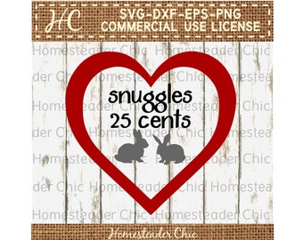 Rabbit SVG Snuggles 25 Cents Baby Bunnies SVG - baby bunny svg -Easter bunny svg - Easter svg -Easter rabbit svg-cut file-baby farm animals