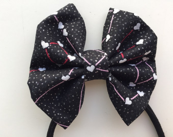 Love in the stars fabric hair bow or bow tie
