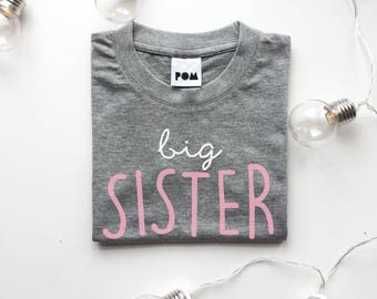 Big Sister T-shirt - cute kids t-shirt, sibling sets, birthday gift - POM CLOTHING
