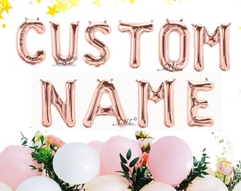 Rose Gold Balloon, Custom Name, Custom, 16" Rose Gold Letter & Number balloons, Balloons Garland, Rose Gold, Birthday Balloons