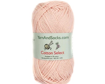 Blushed Peach Yarn 4 Skeins All Cotton Select Peach Pink