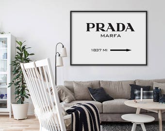 Prada Marfa Print, Prada Poster, Prada Marfa Sign, Modern Print, Fashion Print, Prada Marfa Printable, Typography Black and White