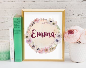 Baby name art | Etsy