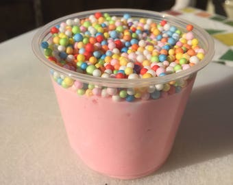 SCENTED Pink Floam Slime- Scented Slime- Floam slime- Fluffy slime- Crunchy Slime- 4oz