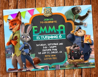 Zootopia Invitation, Zootopia Printable Invitation, Zootopia Invite, Zootopia Custom Invitation, Zootopia Printables, Zootopia Brithday