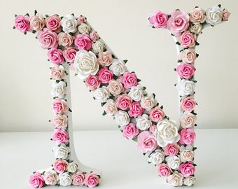 custom order floral and flower letter// baby shower gift //christening gift // wedding // nursery // baby shower // home decor
