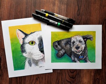 Custom Pet Portrait from Photo- Art Commissions