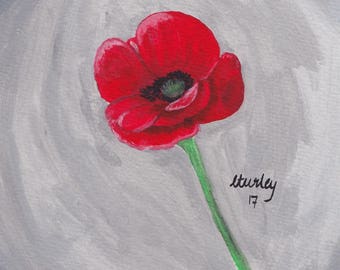 Red Poppy Flower Print
