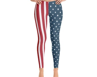 Stars & Stripes - American Flag Leggings - July 4th - Memorial Day - Fancee Pants Co