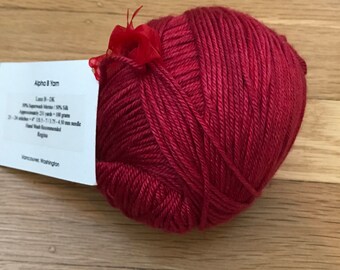 Pink Superwash Merino and Silk Alpha B Yarn