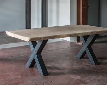 Live Edge Solid Piquia Wood Slab Wooden Dining Table Stainless Steel Frame