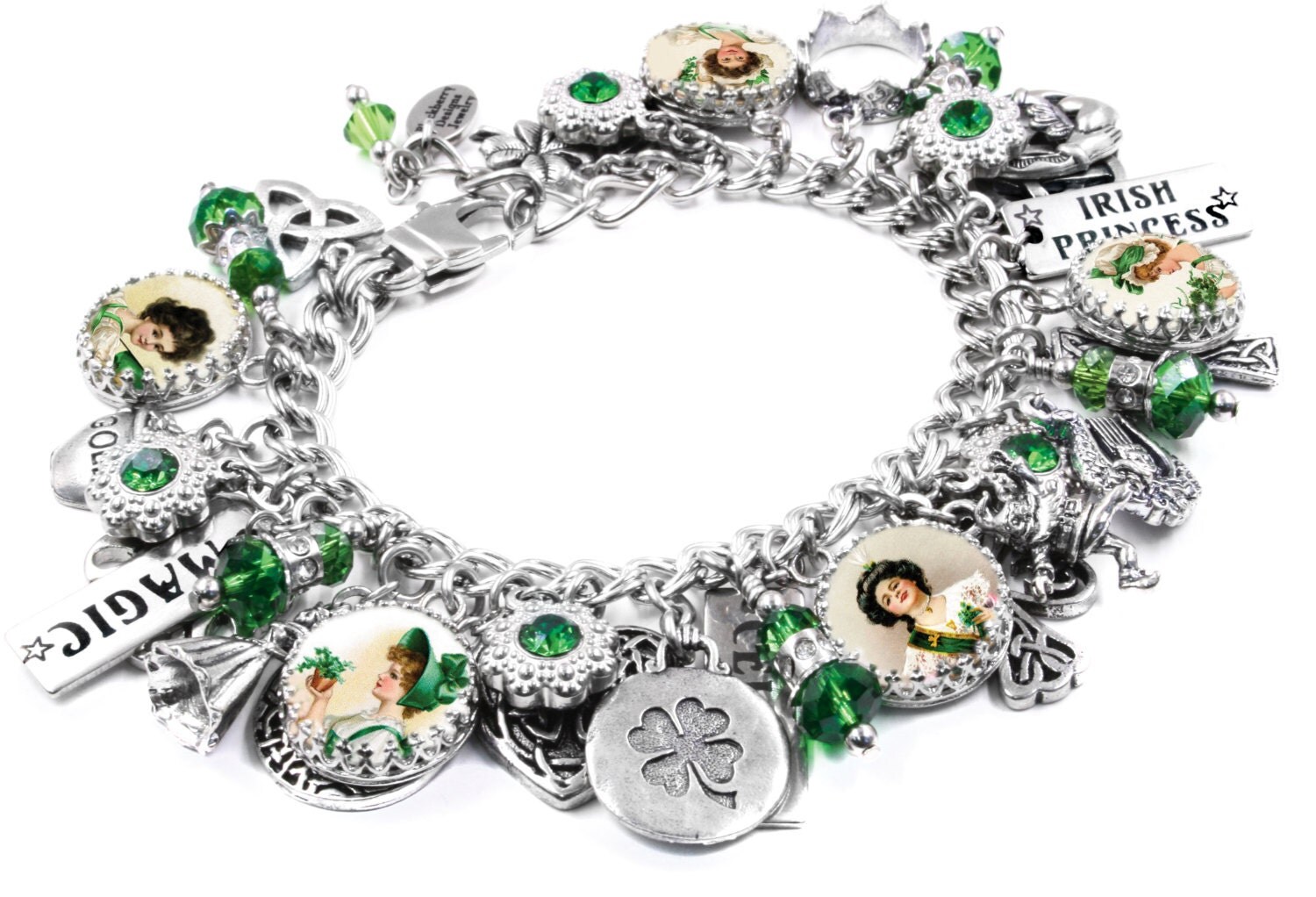 irish charm bracelet, celtic charm bracelet, celtic bracelet, scottish jewelry, scottish charm bracelet, irish jewelry