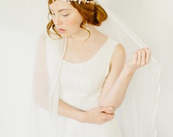Silk mantilla wedding veil, bridal veil, silk tulle - Cirrus silk veil no.2208