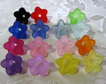 Choose Your Colors Lucite Acrylic Flower Beads Frosted Mix 13mm 418