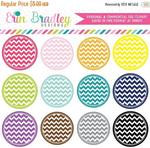 50% OFF SALE Chevron Circles Clipart Clip Art Personal & Commercial Use Il_570xn