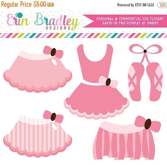 50% OFF SALE Pink Ballerina Tutus Clipart Commercial Use Clip Art Graphics Instant Download Il_570xn