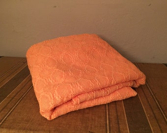 Orange Curtain Vintage Sheer Panel Drape