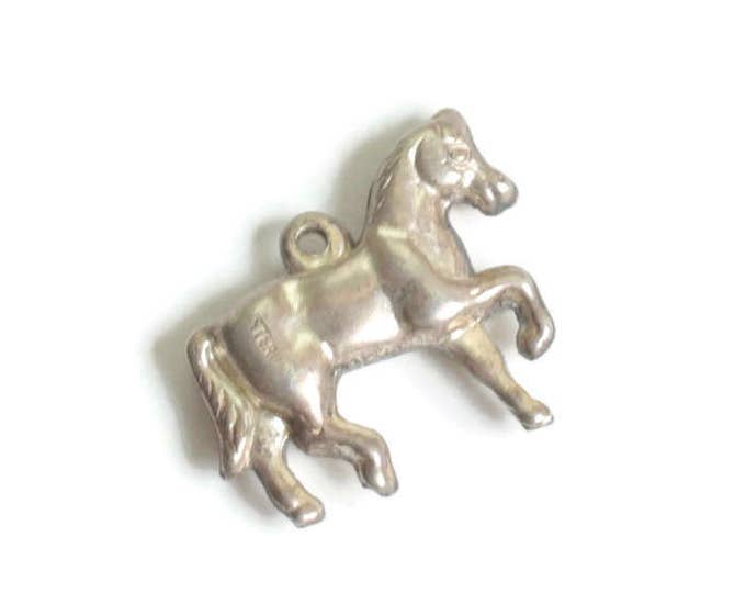 Sterling Silver Horse Charm Vintage Charm for Bracelet