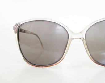 Vintage 1980s Oversized Sunglasses Clear Pastel Blue Pink Indie Hipster Chic Geeky 80s Eighties Classic Retro Sunnies Womens Girls Spring