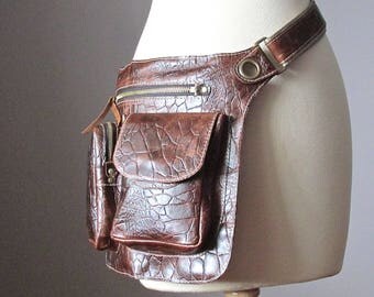Belt Bag, Leather hip bag, Crossbody bag, Fanny Pack, Hip Bag, leather Bag, Festival Bag, Rustic, Hands Free Bag, Boho bag