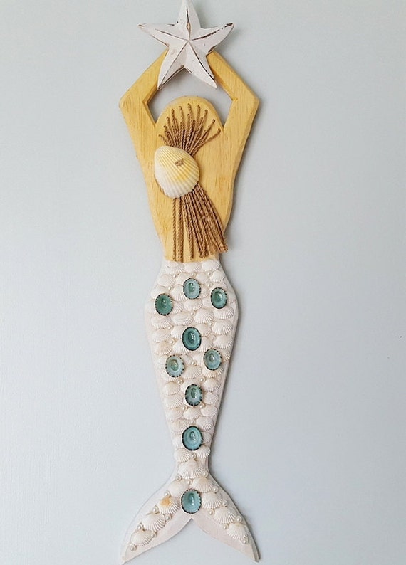Beach Decor Mermaid Wall Hanging Nautical Decor Mermaid Sign