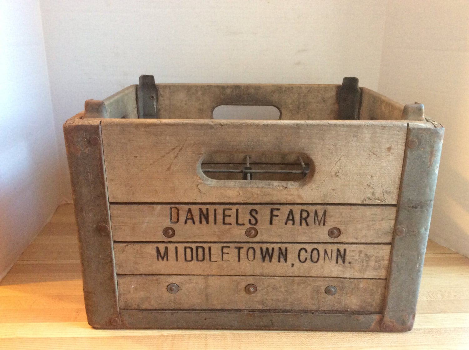 Vintage 1950's Wooden Milk Bottle Crate B by LunasAttic on Etsy