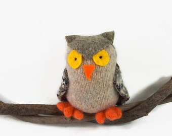 waldorf toy, stuffed owl, stuffed animal, stuffed toy, waldorf owl, cute natural owl, toy bird,