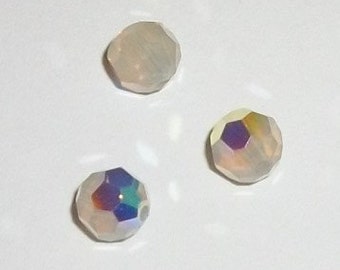 Clearance 6mm Swarovski Round style 5000 Crystal Beads Sand OPAL AB -- 10 pieces