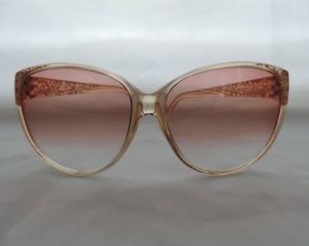 vintage pink sunglasses 70's boho sunglasses Foster Grant clear spatter retro eyewear new old stock