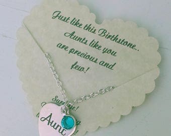 Gift For Aunt, Aunt Gift, Aunt Birthday, Aunt bracelet, Aunt NecklaceWith Birthstone, Personalized Aunt Gift