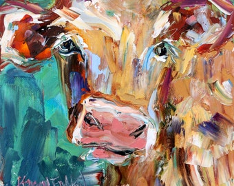 Abstract impressionism LION ANIMAL PORTRAIT painting Original