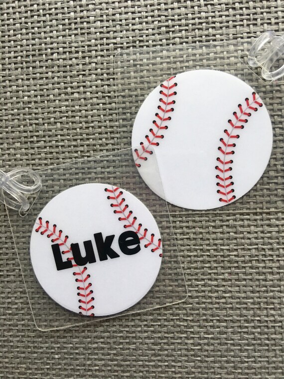 Backpack Name Tag Baseball Name Tag Baseball Bag Tag Baseball