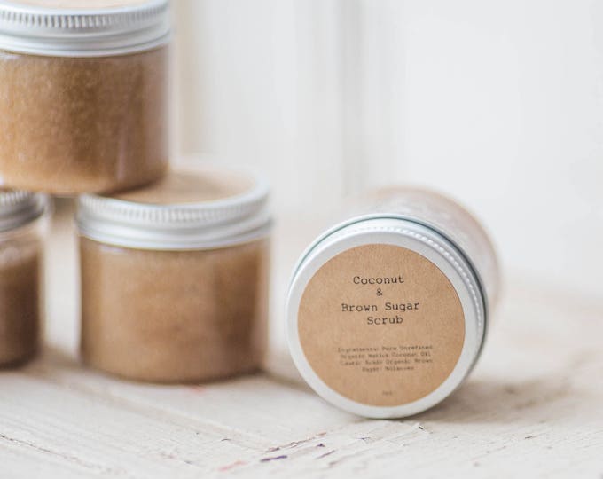 Coconut and Brown Sugar Scrub 4oz - Set of 48 Favors- Great for weddings, baby showers, bridal showers, client gifts